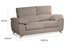 Divano fisso 3 posti Dkrolli, 200x85h107 cm,<Dmora Sale