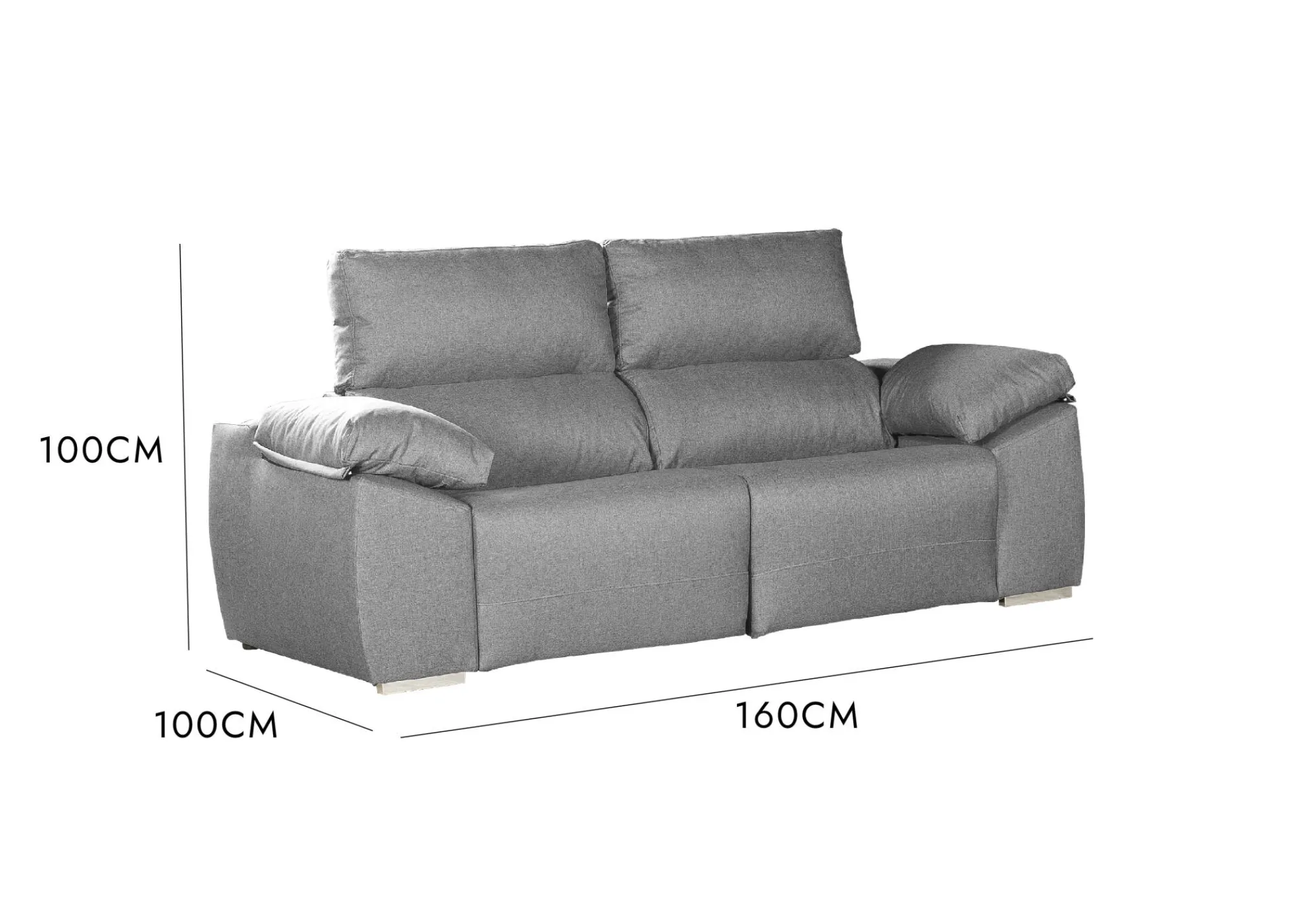Divano fisso 2 posti Dmousse, 160x100h100 cm,<Dmora Best