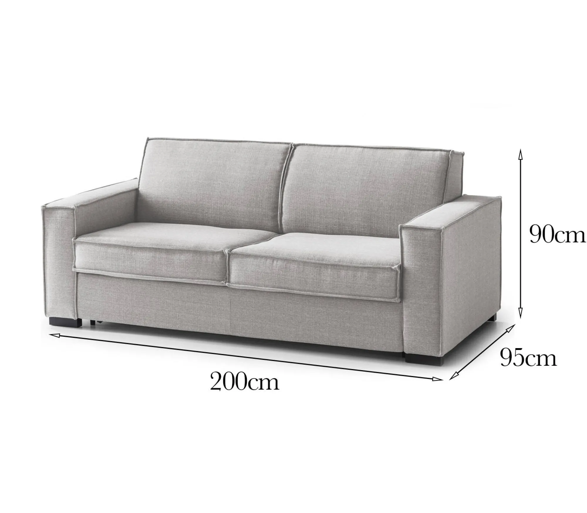 Divano fisso 2 posti Eletta, Cm 200x95h90,<Dmora Store