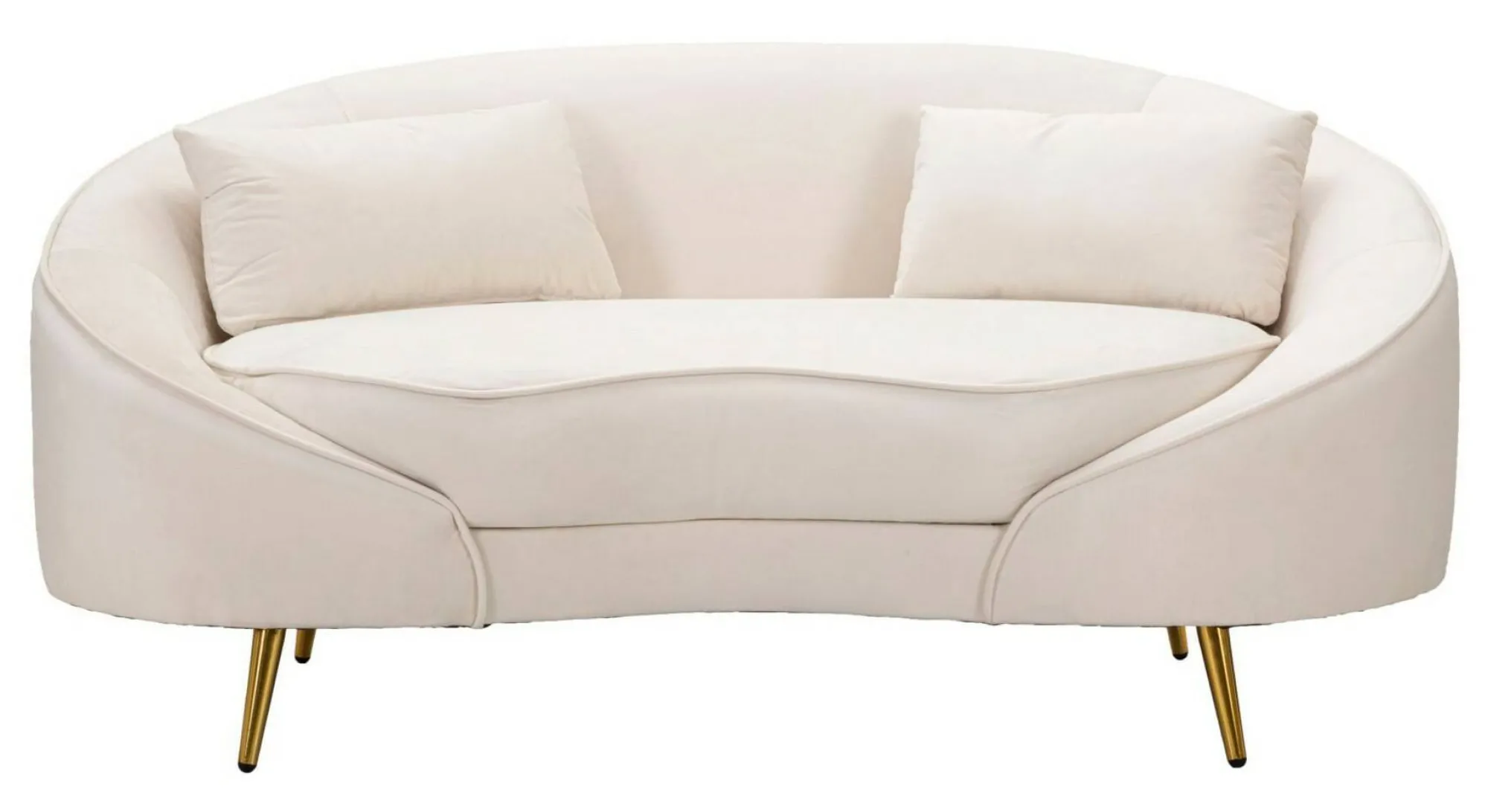 Divano fisso 2 posti Gupta, 148x84 h68 cm, Crema e Oro<Dmora Fashion