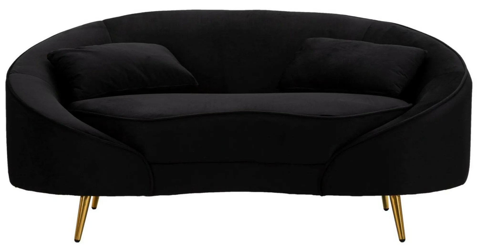 Divano fisso 2 posti Gupta, 148x84 h68 cm, Nero e Oro<Dmora Flash Sale