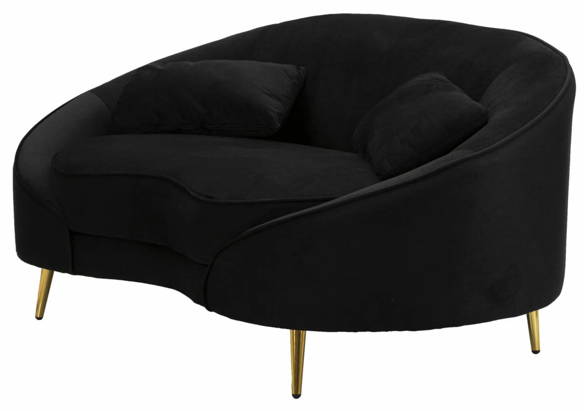 Divano fisso 2 posti Gupta, 148x84 h68 cm, Nero e Oro<Dmora Flash Sale