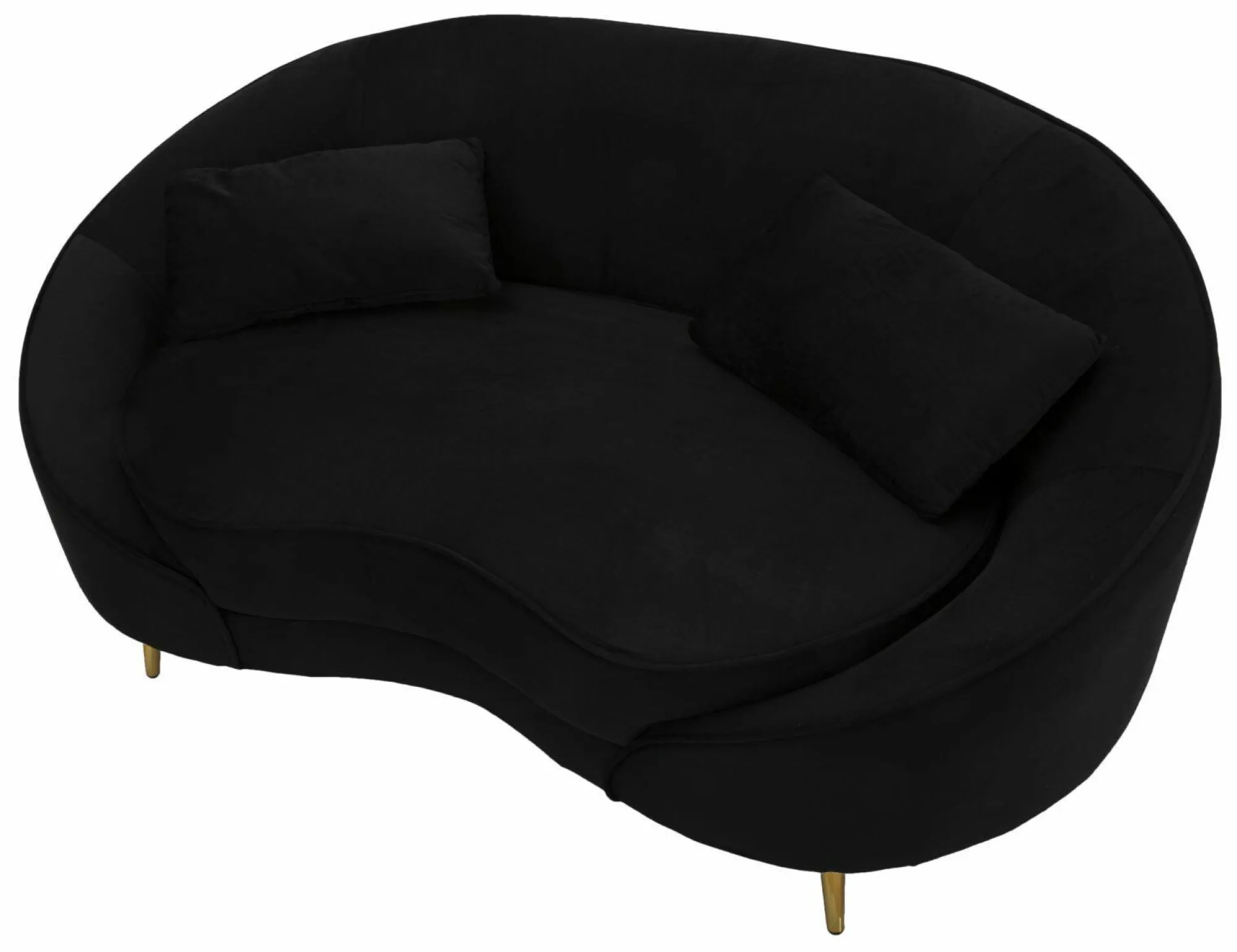 Divano fisso 2 posti Gupta, 148x84 h68 cm, Nero e Oro<Dmora Flash Sale
