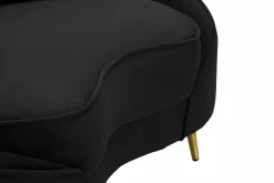 Divano fisso 2 posti Gupta, 148x84 h68 cm, Nero e Oro<Dmora Flash Sale