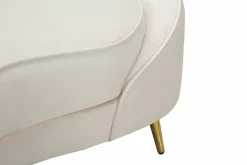 Divano fisso 2 posti Gupta, 148x84 h68 cm, Crema e Oro<Dmora Fashion