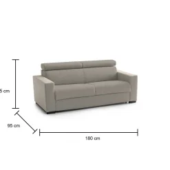 Divano fisso 2 posti Kiev, Cm 180x95h85,<Dmora Cheap