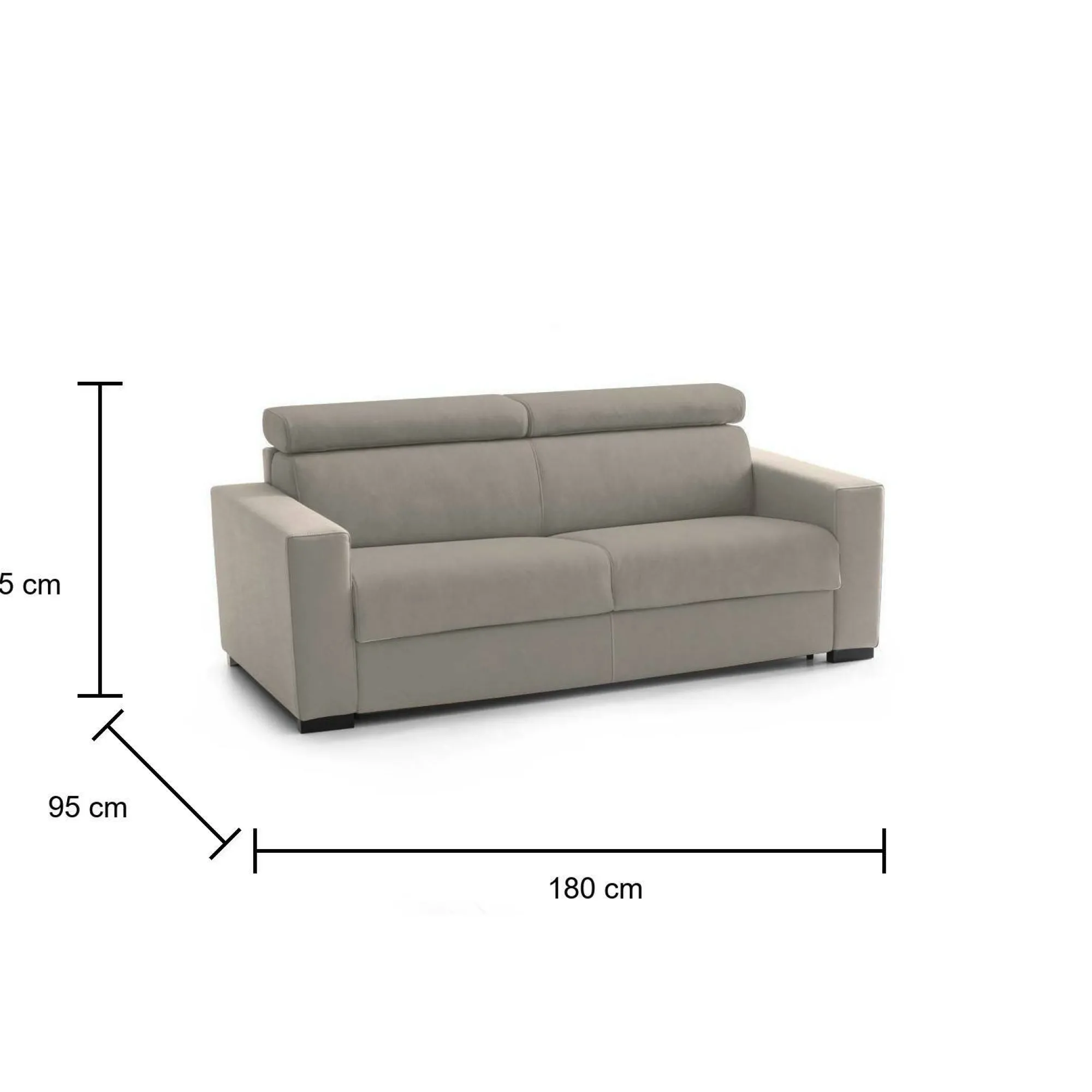 Divano fisso 2 posti Kiev, Cm 180x95h85,<Dmora Cheap