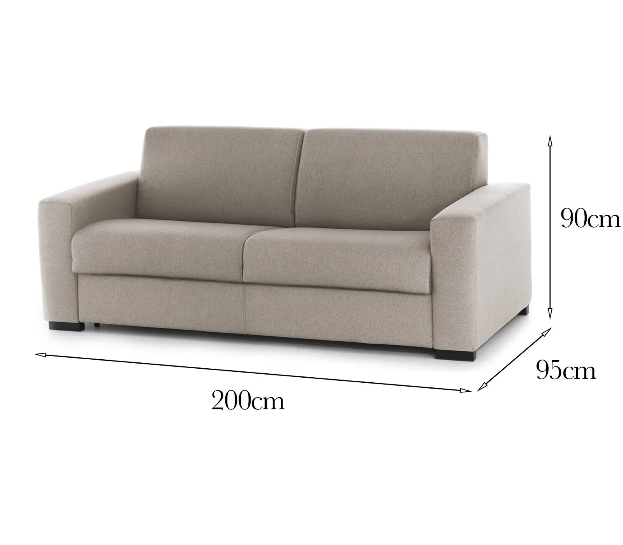 Divano fisso 3 posti Larimar, Cm 200x95h90,<Dmora Best Sale