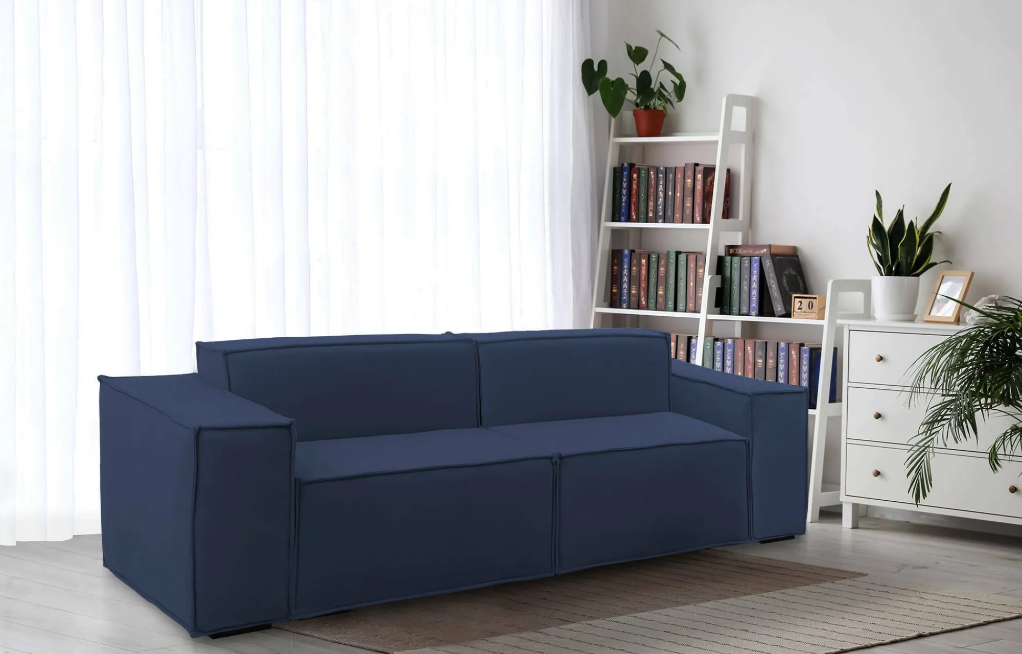 Divano fisso 2 posti Lepidolite, Cm 220x95h70,<Dmora Shop