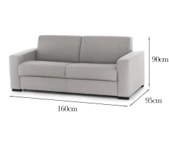 Divano fisso 2 posti Malachite, Cm 160x95h90,<Dmora New