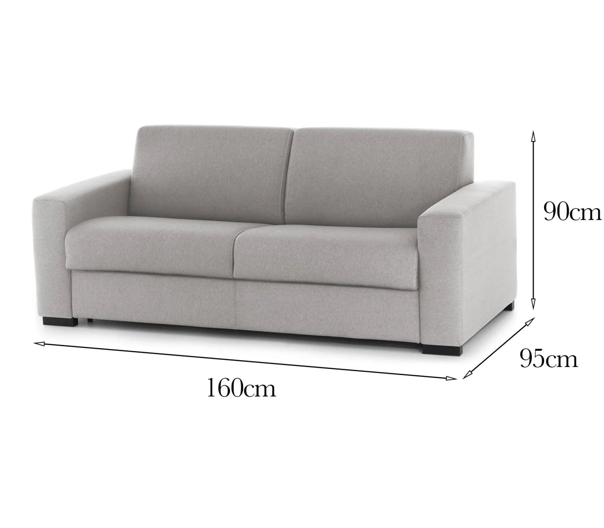 Divano fisso 2 posti Malachite, Cm 160x95h90,<Dmora New