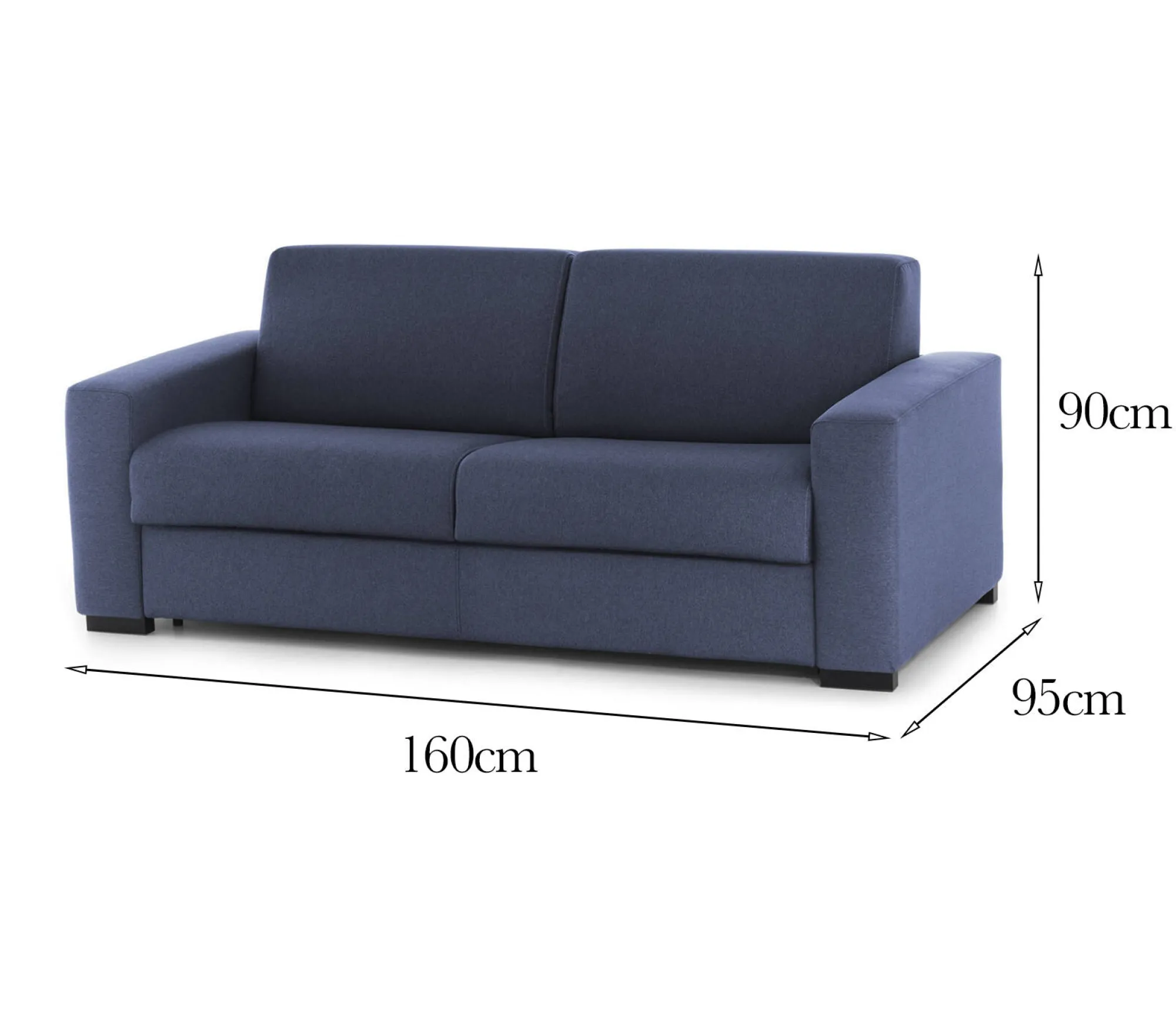 Divano fisso 2 posti Malachite, Cm 160x95h90,<Dmora Cheap