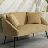 Divano fisso 2 posti Pittari, 137x69 h79 cm, Marrone e Nero<Dmora Best Sale