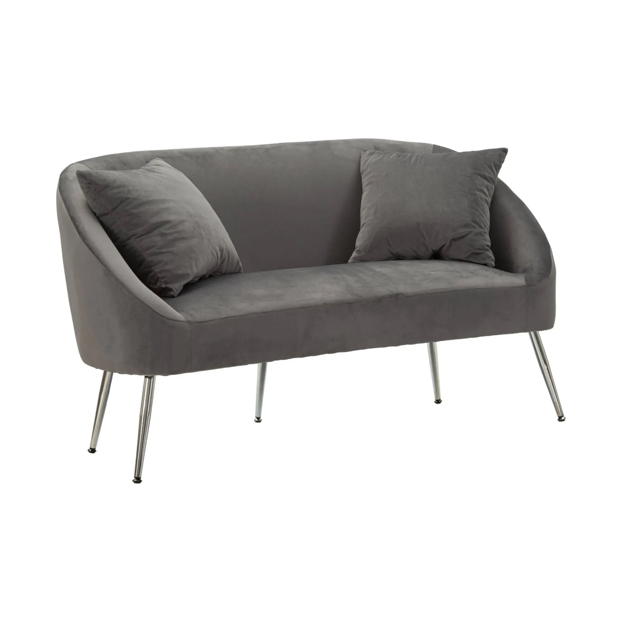 Divano fisso 2 posti Pittari, 137x69 h79 cm, Grigio e Argento<Dmora Sale