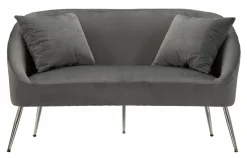 Divano fisso 2 posti Pittari, 137x69 h79 cm, Grigio e Argento<Dmora Sale