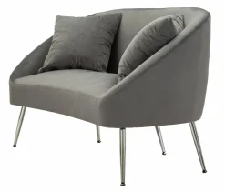 Divano fisso 2 posti Pittari, 137x69 h79 cm, Grigio e Argento<Dmora Sale