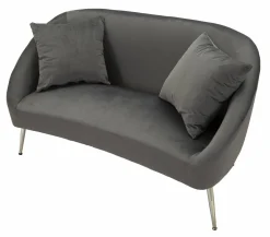 Divano fisso 2 posti Pittari, 137x69 h79 cm, Grigio e Argento<Dmora Sale