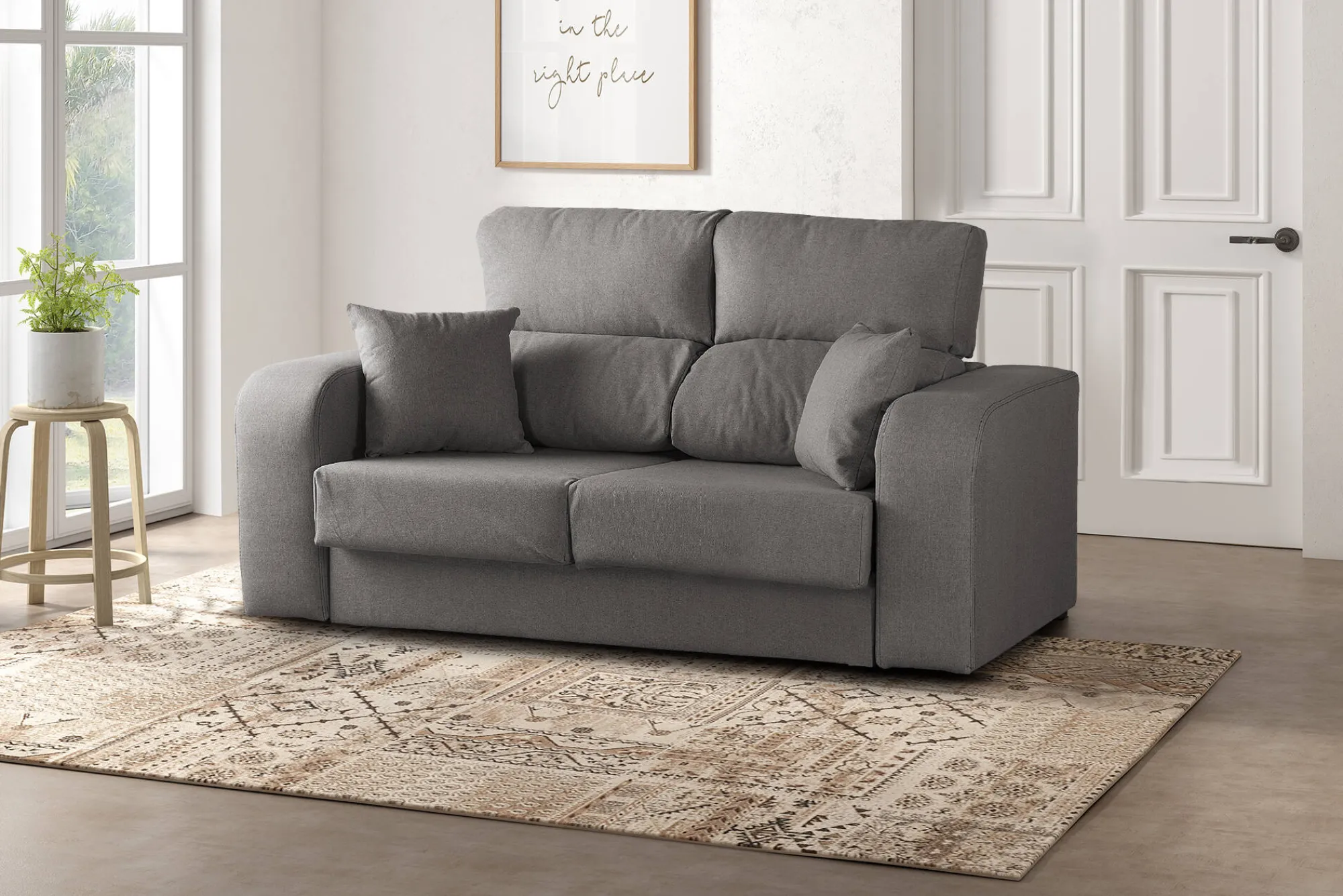 Divano fisso 3 posti Quarzo, 190x80h95 cm,<Dmora Cheap