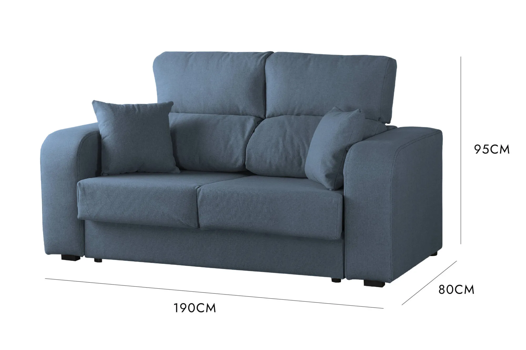 Divano fisso 3 posti Quarzo, 190x80h95 cm,<Dmora Outlet