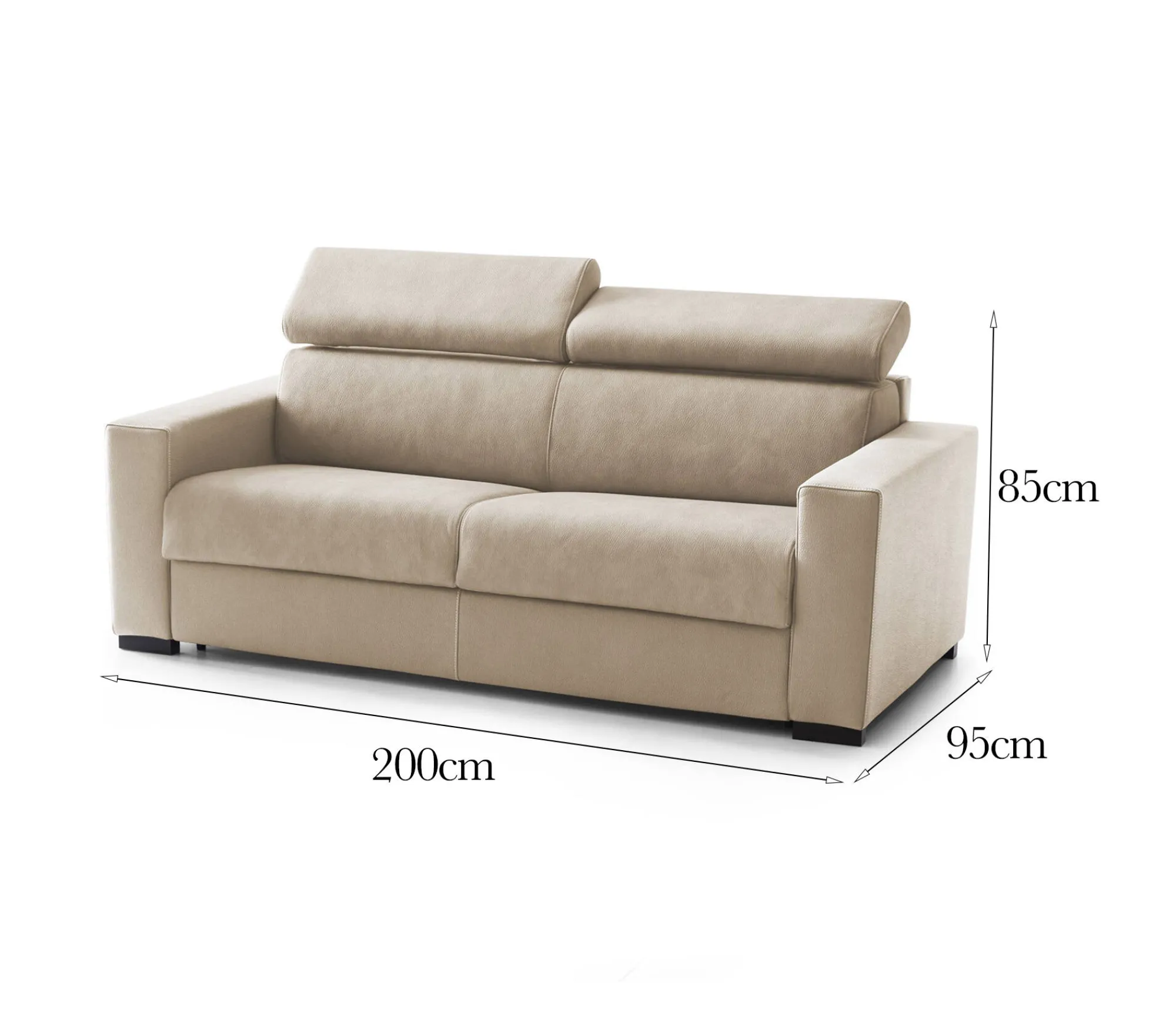 Divano fisso 2 posti Schiavo, Cm 200x95h85,<Dmora Store