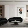 Divano fisso 3 posti Verte, 185x84 h68 cm, Nero e Oro<Dmora Flash Sale