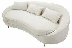 Divano fisso 3 posti Verte, 185x84 h68 cm, Crema e Oro<Dmora Cheap
