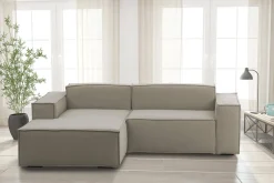 Divano fisso con penisola Assurte, Cm 240x170h70,<Dmora New