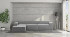 Divano fisso con penisola Atrillo, Cm 340x170h70,<Dmora Sale