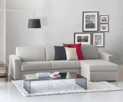 Divano fisso con penisola Atos, Cm 280x95h90,<Dmora Clearance