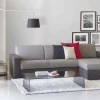 Divano fisso con penisola Atos, Cm 280x95h90, Grigio e Antracite<Dmora Fashion