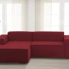 Divano fisso con penisola Alhoa, Cm 220x170h70,<Dmora Cheap