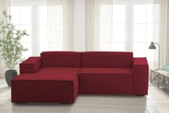 Divano fisso con penisola Alhoa, Cm 220x170h70,<Dmora Cheap