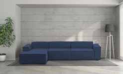 Divano fisso con penisola Atrillo, Cm 340x170h70,<Dmora Fashion
