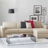 Divano fisso con penisola Azechiele, Cm 260x95h90,<Dmora Outlet