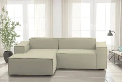 Divano fisso con penisola Alhoa, Cm 220x170h70,<Dmora Flash Sale