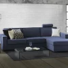 Divano fisso con penisola Ametrino, Cm 280x95h90,<Dmora Clearance