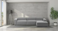 Divano fisso con penisola Asvaldo, Cm 340x170h70,<Dmora Sale