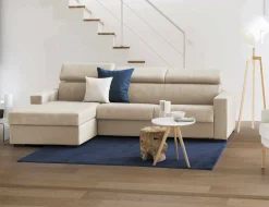 Divano fisso con penisola Akela, Cm 280x95h85,<Dmora New