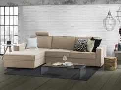 Divano fisso con penisola Anila, Cm 280x95h90,<Dmora Clearance