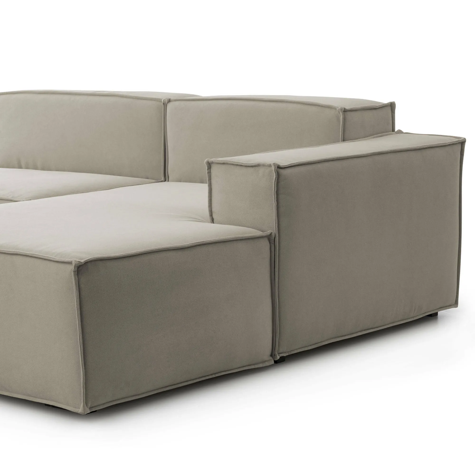 Divano fisso con penisola Amuleto, Cm 220x170h70,<Dmora Store