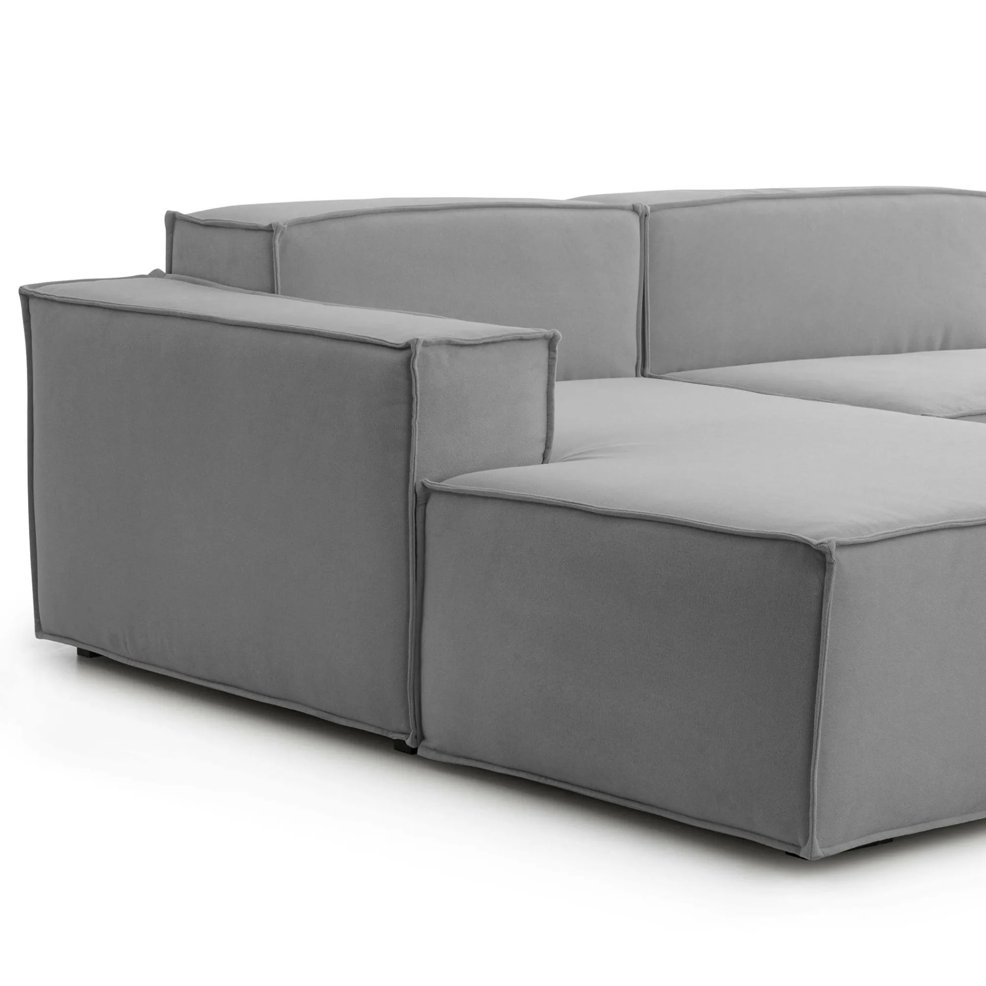 Divano fisso con penisola Alhoa, Cm 220x170h70,<Dmora Hot