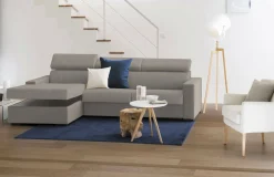 Divano fisso con penisola Akela, Cm 280x95h85,<Dmora Hot