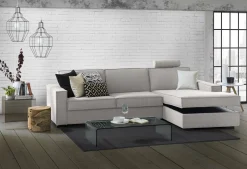 Divano fisso con penisola Assobasso, Cm 260x95h90,<Dmora Flash Sale