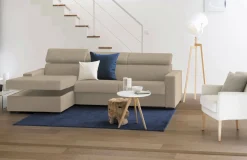 Divano fisso con penisola Akela, Cm 280x95h85,<Dmora New