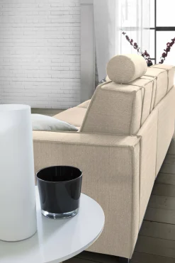 Divano fisso con penisola Assobasso, Cm 260x95h90,<Dmora Discount