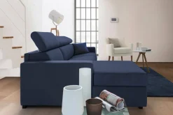 Divano fisso con penisola Aryaly, Cm 260x95h85,<Dmora Cheap