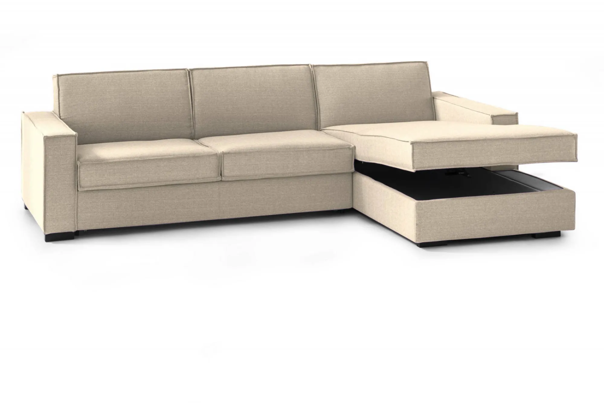Divano fisso con penisola Ametrino, Cm 280x95h90,<Dmora Flash Sale