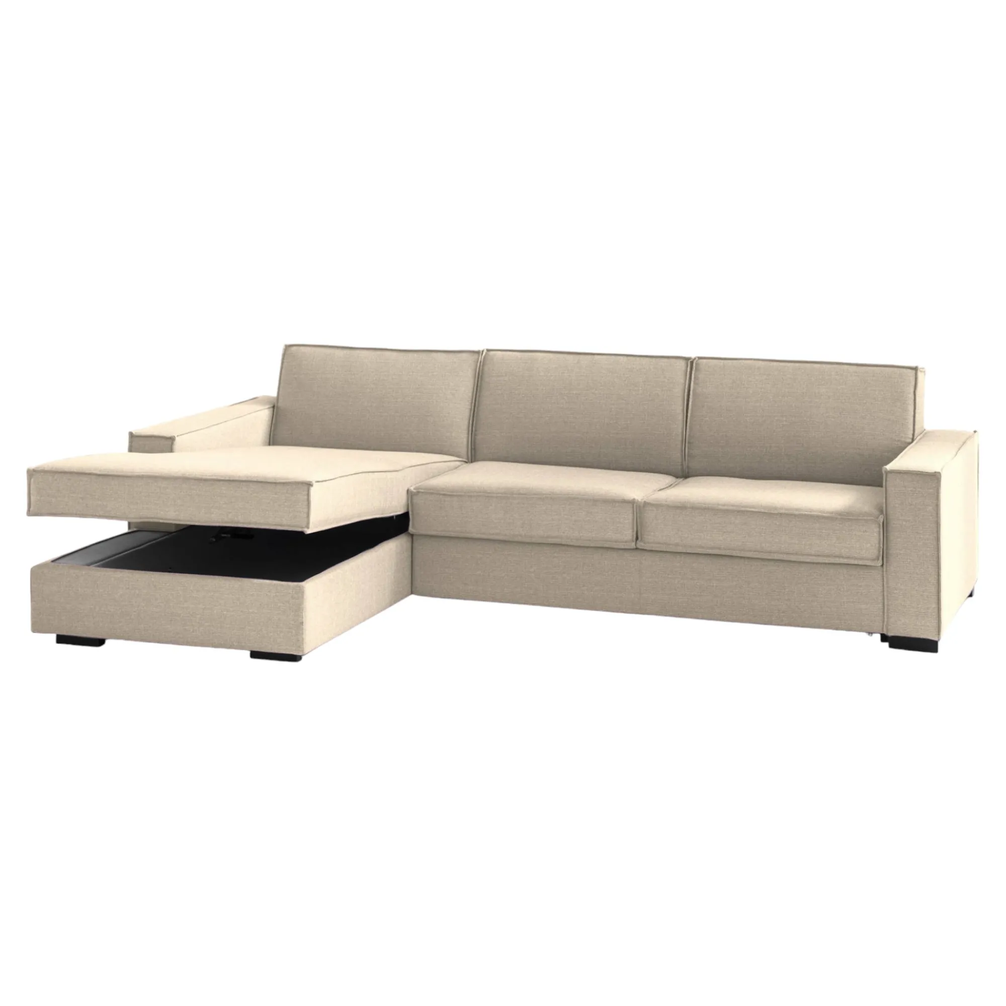 Divano fisso con penisola Sodalite, Cm 260x95h90,<Dmora Clearance