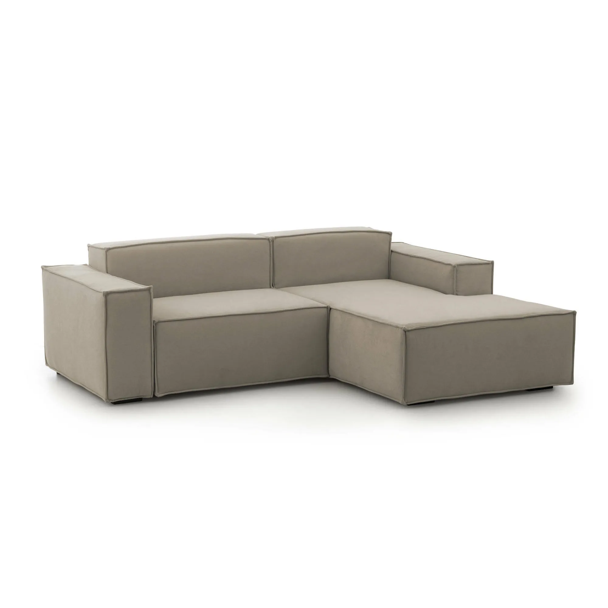 Divano fisso con penisola Amuleto, Cm 220x170h70,<Dmora Store