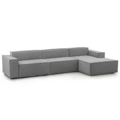 Divano fisso con penisola Asvaldo, Cm 340x170h70,<Dmora Sale